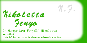 nikoletta fenyo business card